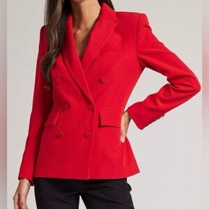Generation Love Red Arielle Crepe Blazer Large